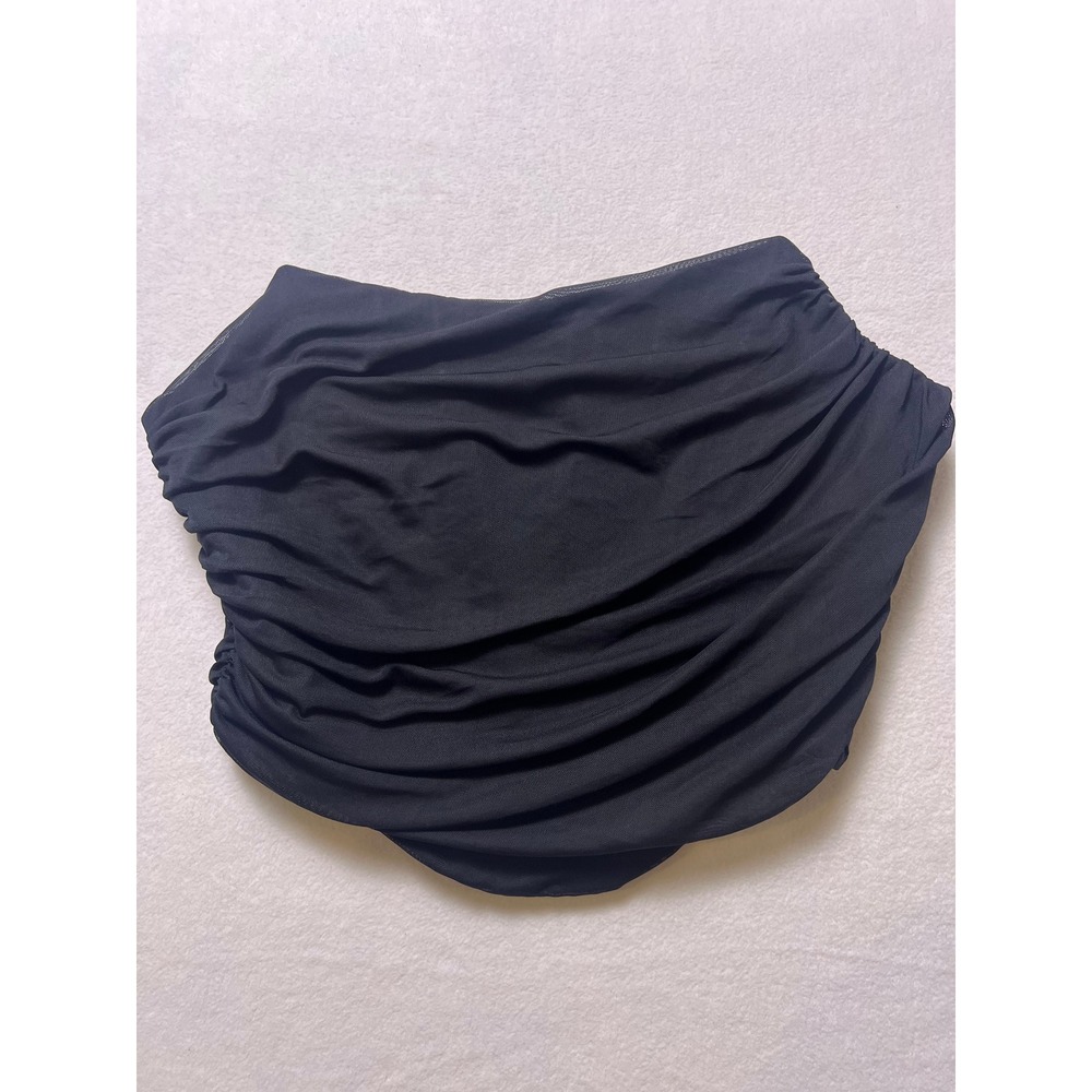 L Corset Top Ruched Minimalist Zip Black Strapless Side Zip Crop Top Y2K Luxury